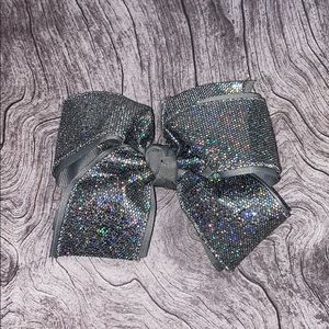 Silver Glitter Medium Hair Bow